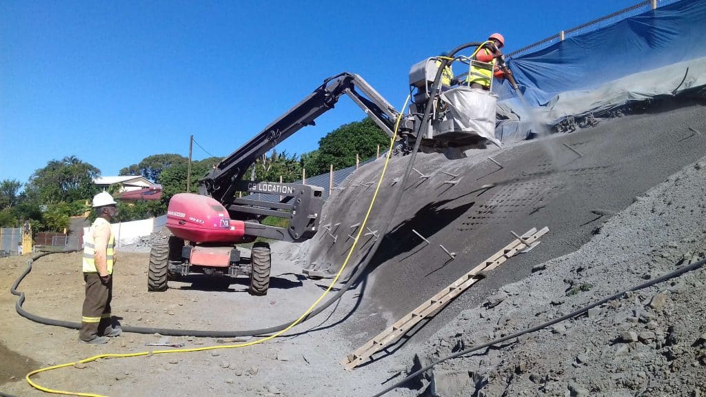 Arbé EHPAD de Tina fondations et confortement de talus Projection béton